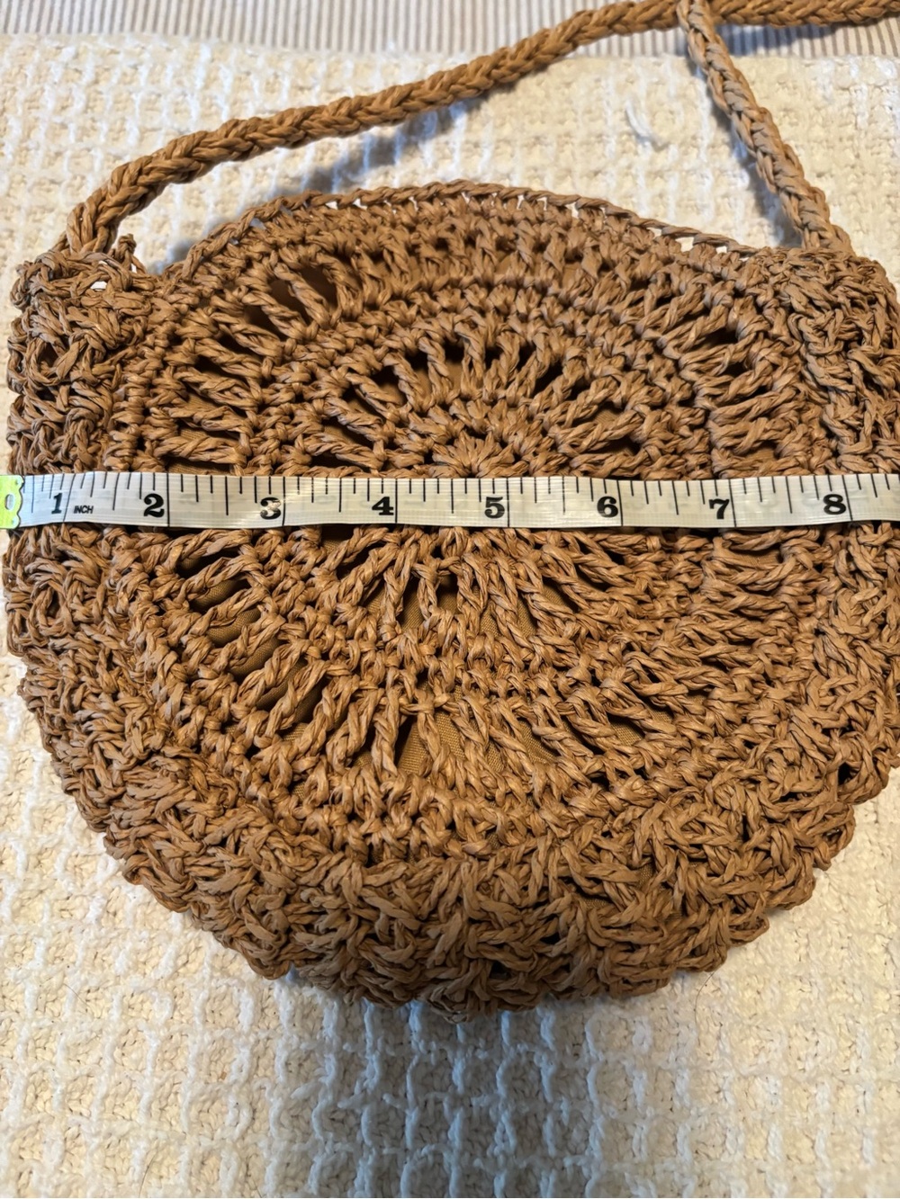 Woven Round Crossbody Bag - Brown - Picture 3 of 4